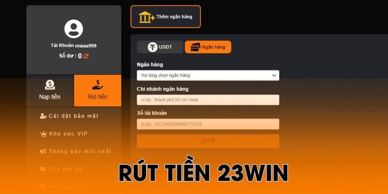 Điều kiện thực hiện rút tiền trực tuyến tại nhà cái 23win